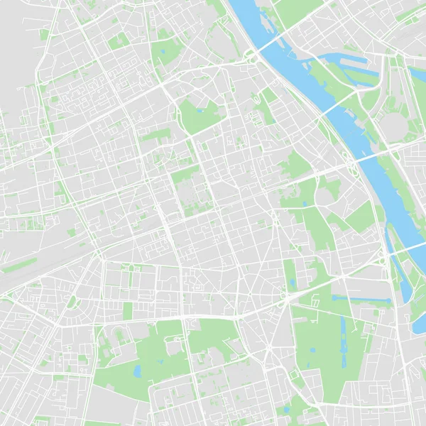 Varşova, Polonya şehir vektör harita