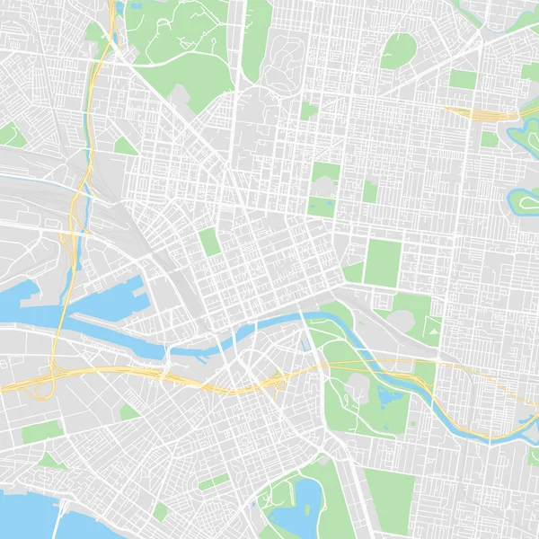 Mapa vectorial de Melbourne, Australia — Vector de stock