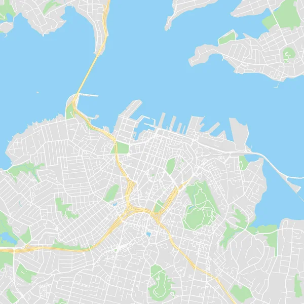 Centrum vector kaart van Auckland, Nieuw-Zeeland — Stockvector
