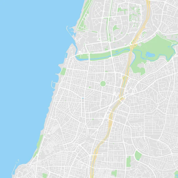 Mappa vettoriale Downtown di Tel Aviv, Israele — Vettoriale Stock