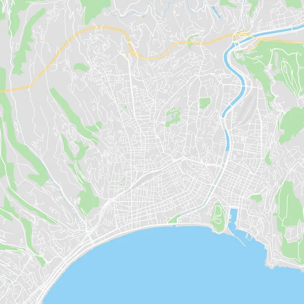 Στο κέντρο της πόλης διάνυσμα Χάρτης Νίκαια, Γαλλία — Διανυσματικό Αρχείο