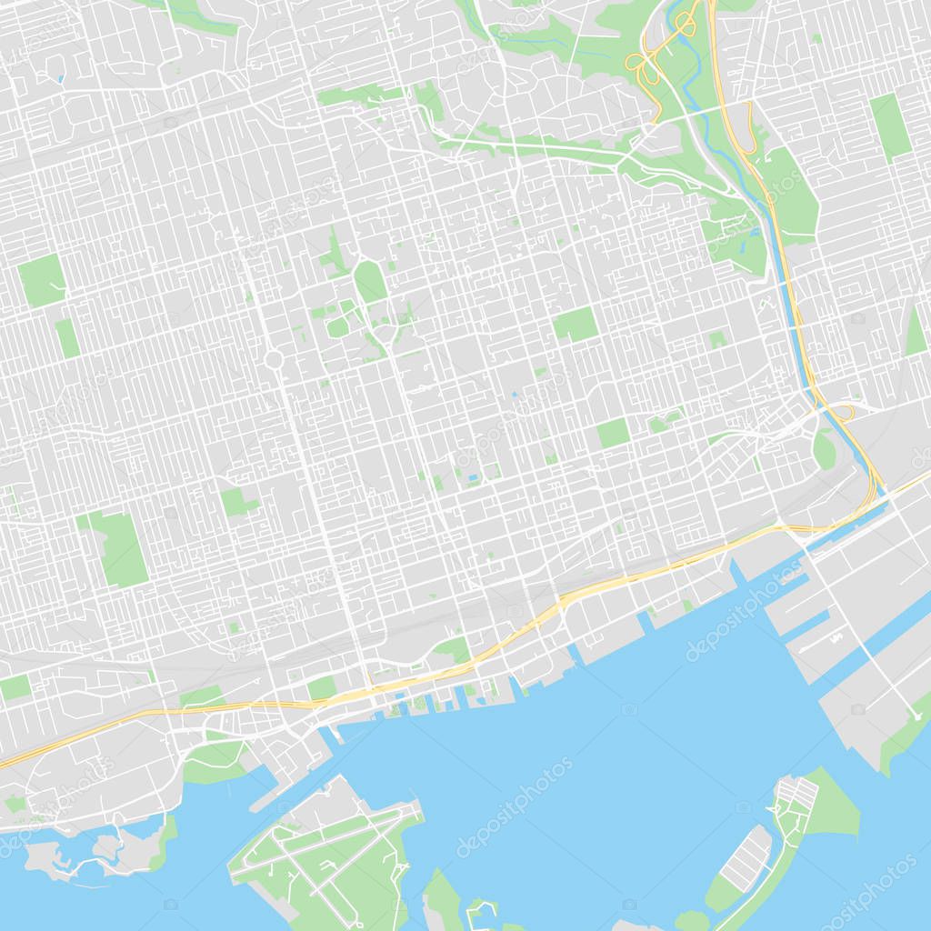 Downtown vector map of Toronto, Canada