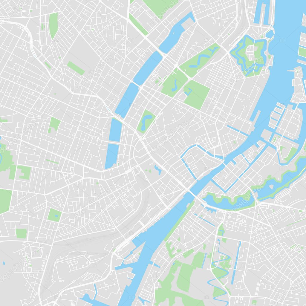 Downtown vector map of Copenhagen, Denmark