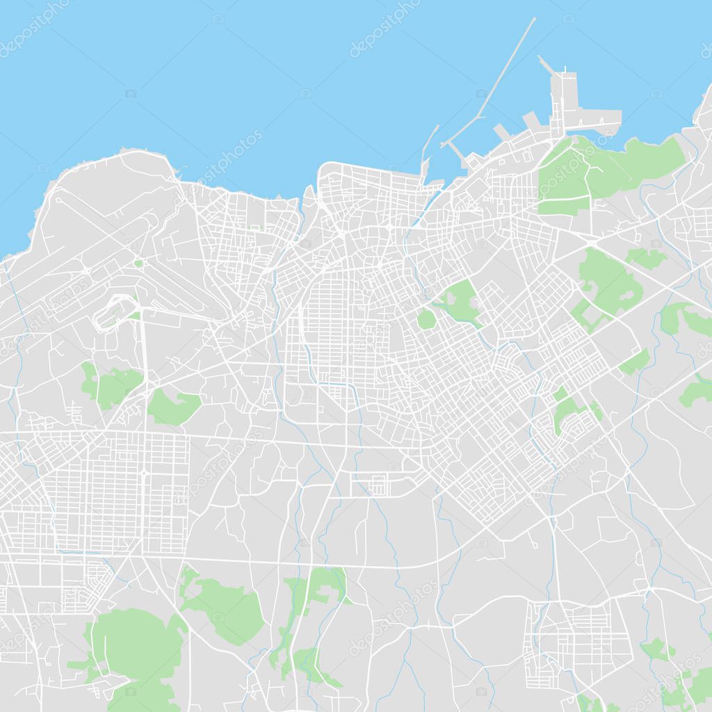Downtown vector map of Jeju, South Korea