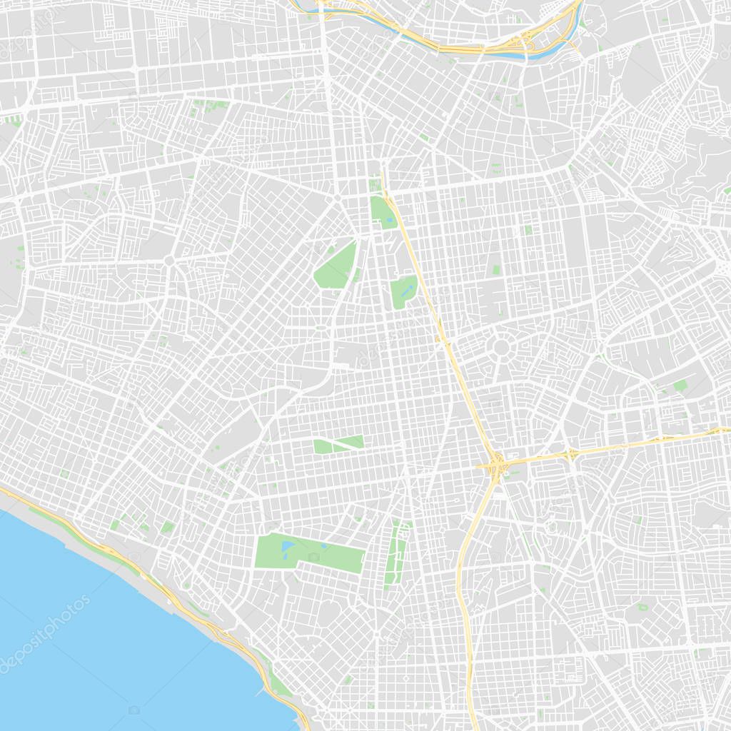 Downtown vector map of Lima, Peru