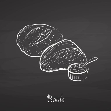 Boule gıda kroki kara tahta üzerinde