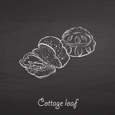 Yazlık somun gıda kroki kara tahta üzerinde