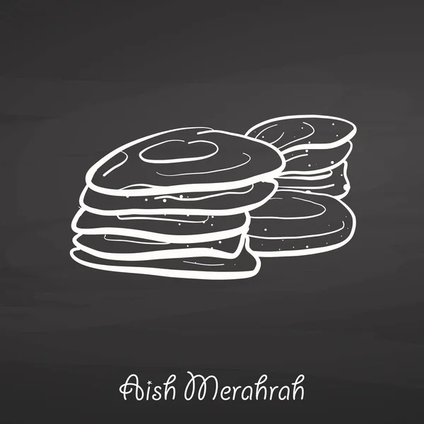 Еш Merahrah їжі ескіз на дошці — стоковий вектор