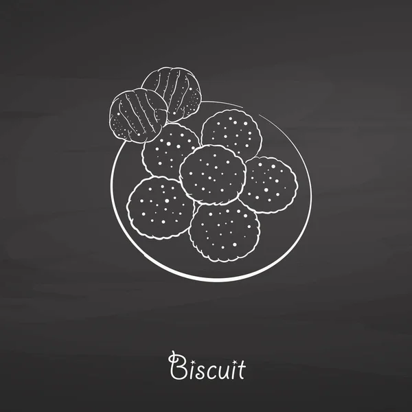 Biscuit croquis alimentaire sur tableau noir — Image vectorielle
