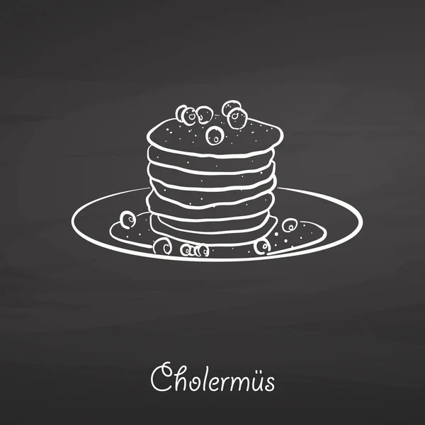 Sketsa makanan kolermues di papan tulis - Stok Vektor