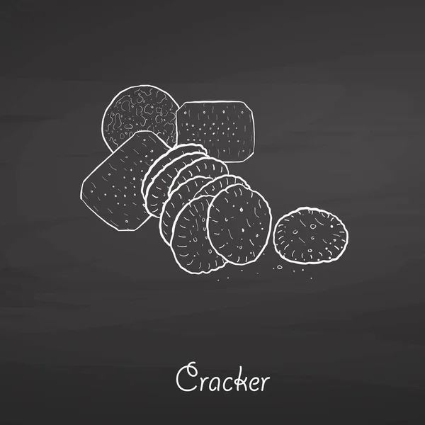 Cracker food sketch on chalkboard — Stock Vector