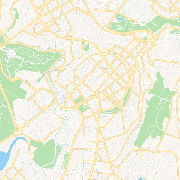 Ereván, Armenia mapa imprimible — Vector de stock