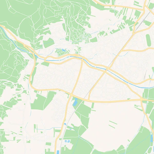 Baden bei Wien, Austria mappa stampabile — Vettoriale Stock