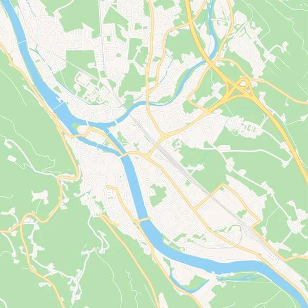 Hallein, Austria mapa imprimible — Vector de stock