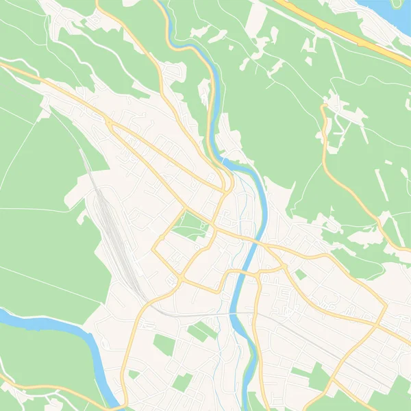Spittal an der Drau, Austria printable map — Stock Vector