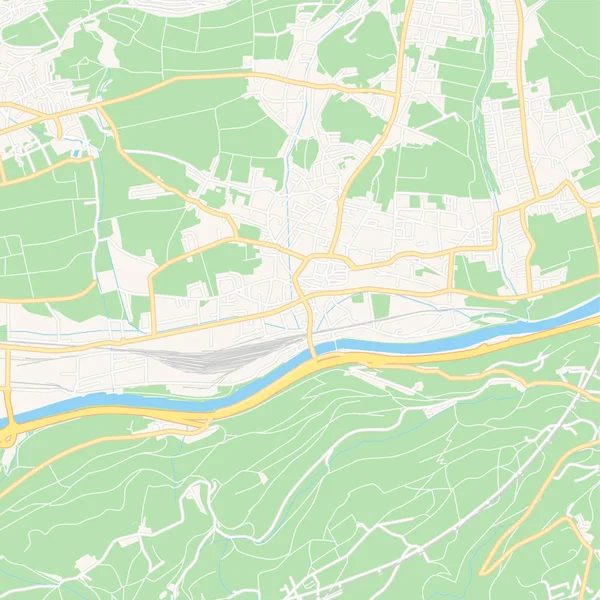 Hall in Tirol, Österrike utskrivbar karta — Stock vektor