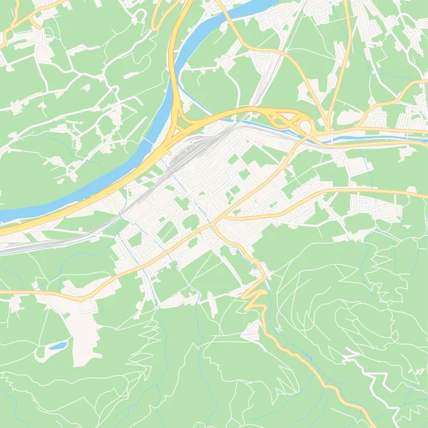 Worgl, Austria mappa stampabile — Vettoriale Stock