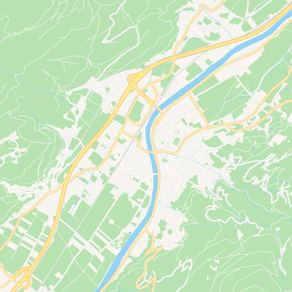 Schwaz, Austria mappa stampabile — Vettoriale Stock
