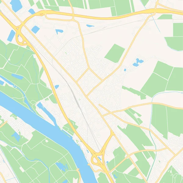 Korneuburg, Avusturya yazdırılabilir harita — Stok Vektör