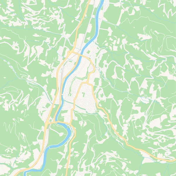 Sankt Johann im Pongau, Austria mappa stampabile — Vettoriale Stock