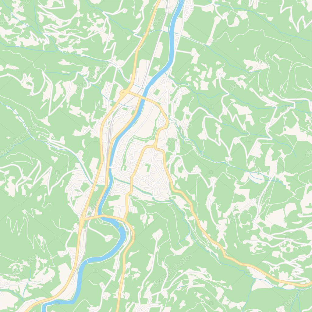 Sankt Johann im Pongau, Austria printable map