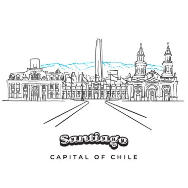 Santiago Şili panorama manzara dağlar