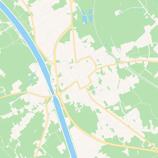 Beringen, Belgien utskrivbar karta — Stock vektor