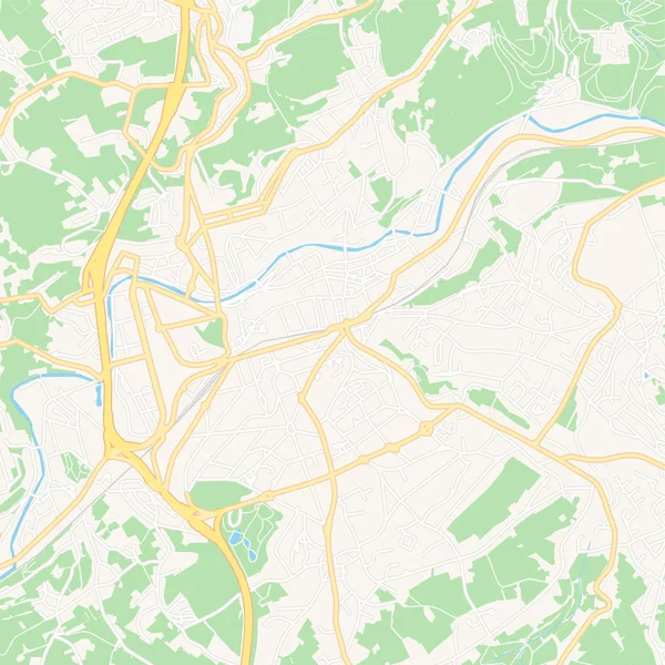 Verviers, Bélgica mapa imprimible — Vector de stock