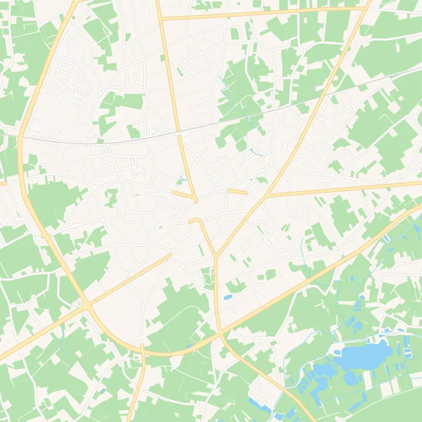 Geel, Belgio mappa stampabile — Vettoriale Stock