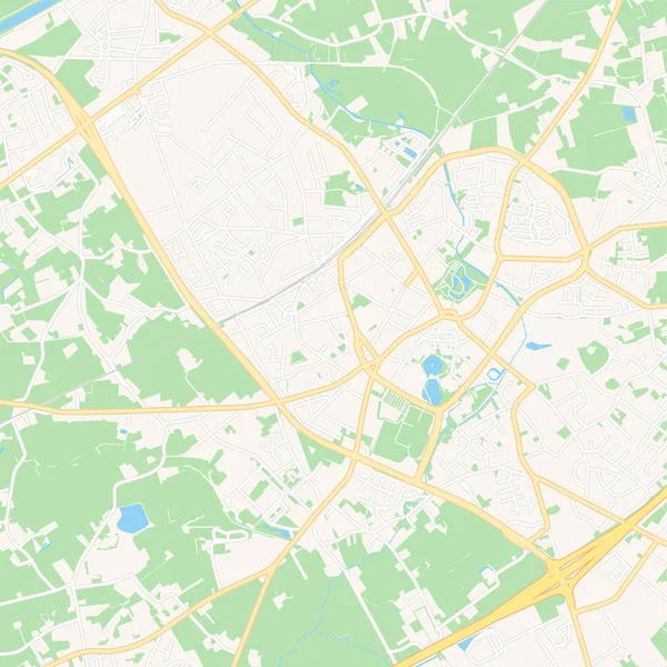 Waregem, Belgia-Mapa nadający się do wydruku — Wektor stockowy