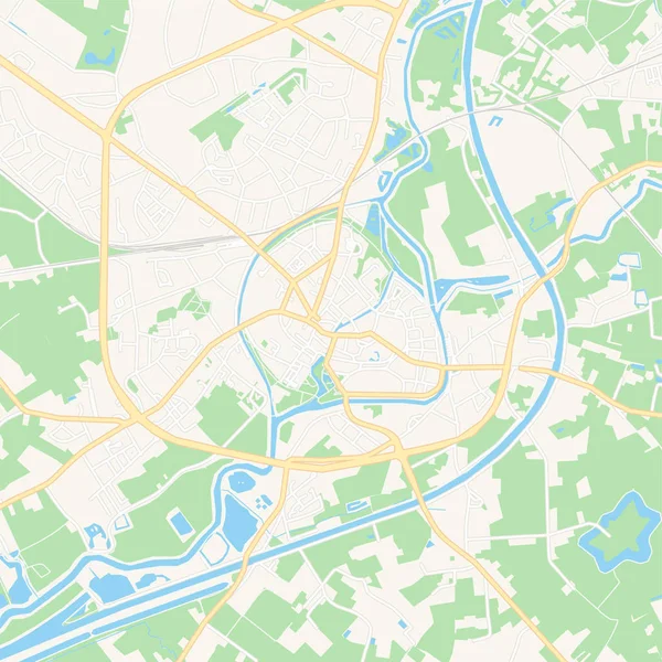 Lier, Bélgica mapa imprimible — Archivo Imágenes Vectoriales