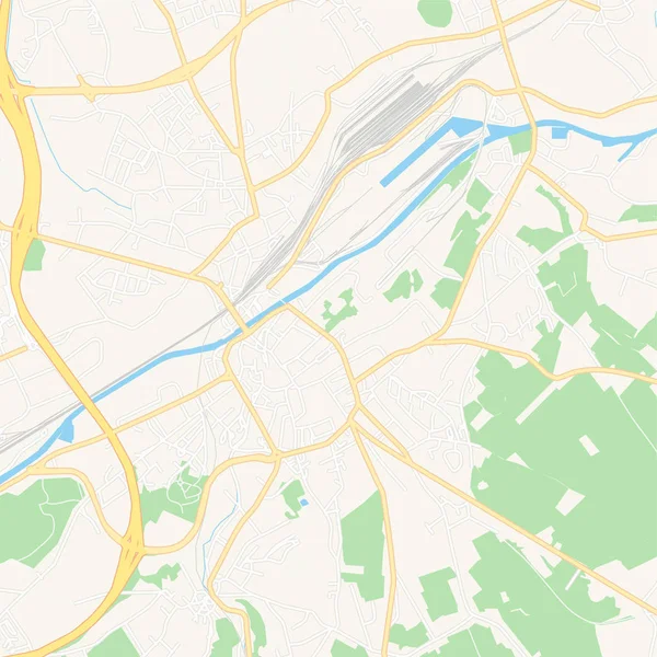 Chatelet, Belçika yazdırılabilir harita — Stok Vektör