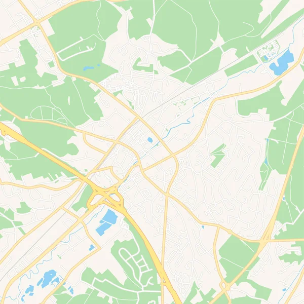 Wavre, Belgien utskrivbar karta — Stock vektor