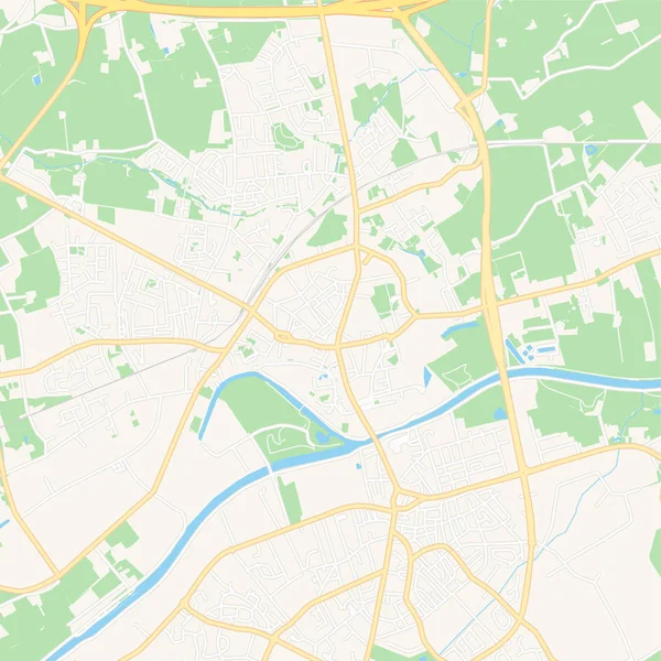 Menen, België afdrukbare kaart — Stockvector
