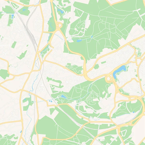 Ottignies-Louvain-la-Neuve, Bélgica mapa imprimible — Vector de stock