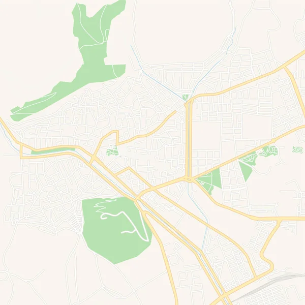 Sliven, Bulgaria mapa imprimible — Vector de stock