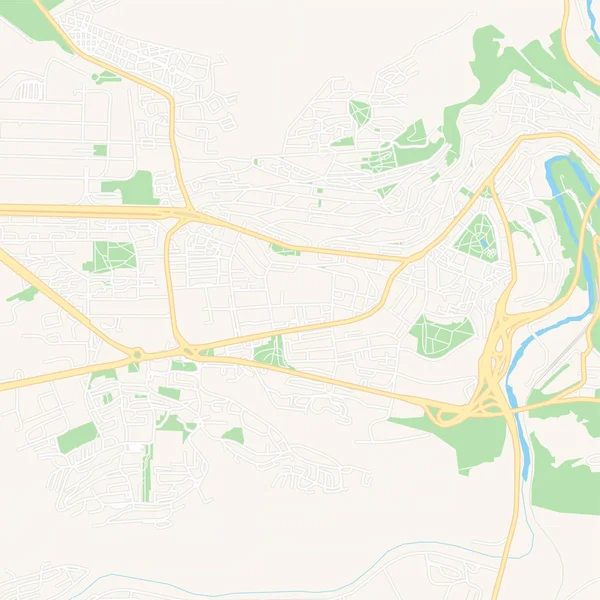 Afdrukbare kaart van Veliko Tarnovo, Bulgaria — Stockvector