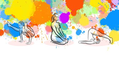 Üç yoga egzersizleri kümesi