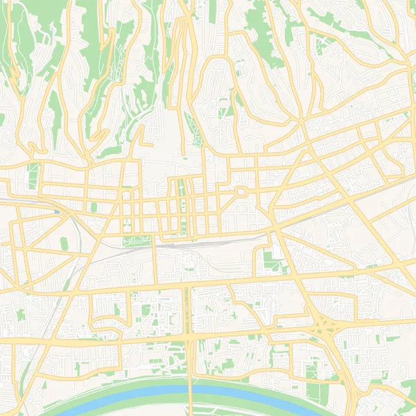 Zagreb, Croacia mapa imprimible — Vector de stock