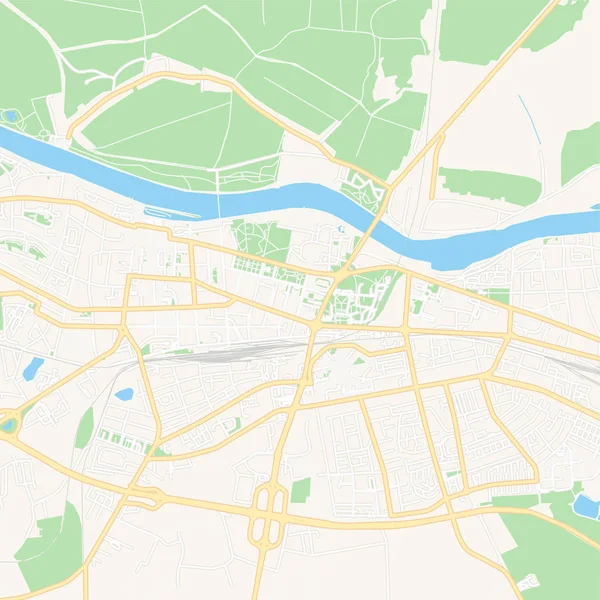 Osijek, Kroatien utskrivbar karta — Stock vektor