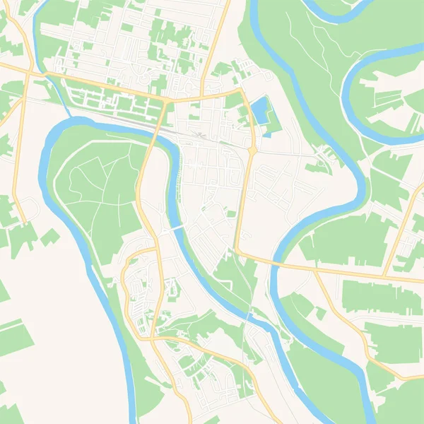 Mappa stampabile di Sisak, Croazia — Vettoriale Stock