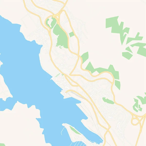 Afdrukbare kaart Sibenik, Kroatië — Stockvector