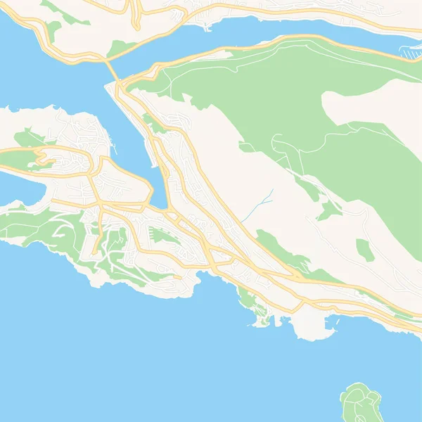 Dubrovnik, Croacia mapa imprimible — Vector de stock