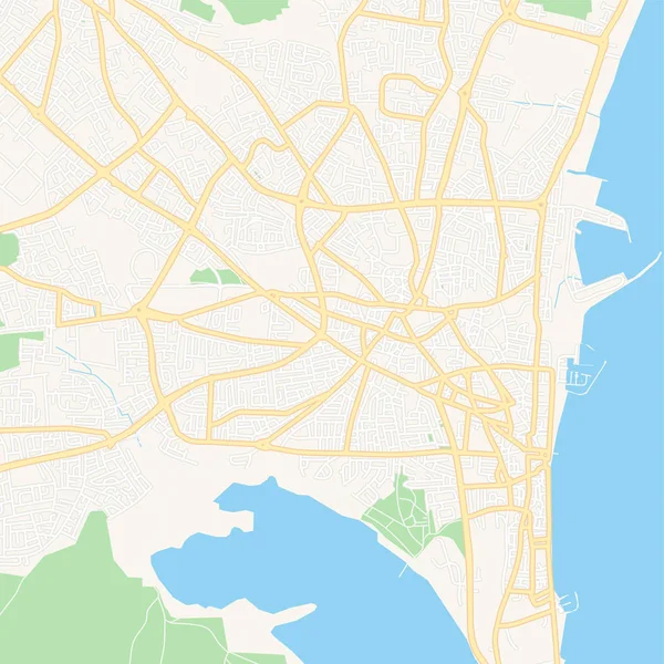 拉纳卡, 塞浦路斯可打印地图 — 图库矢量图片