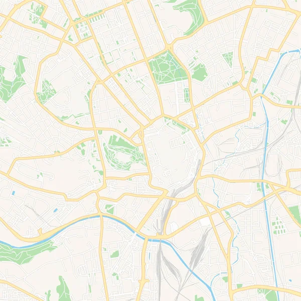 Brno, Tjeckien utskrivbar karta — Stock vektor