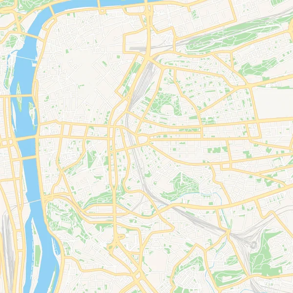 Prague, Czechia printable map — Stock Vector