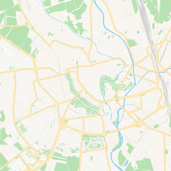 Olomouc, Tchecoslováquia mapa para impressão — Vetor de Stock