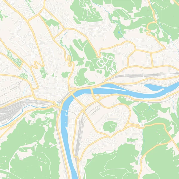 Usti nad Labem, Tjeckien utskrivbar karta — Stock vektor
