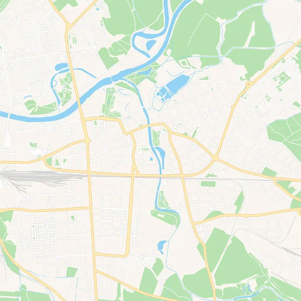 Pardubice, Chequia mapa imprimible — Vector de stock