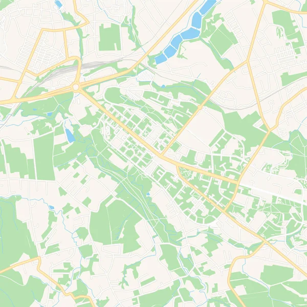 Havirov, Tjeckien utskrivbar karta — Stock vektor